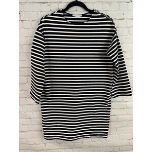 Everlane Women's Breton Striped Thick Cotton Dress Mini Zipper Size XS